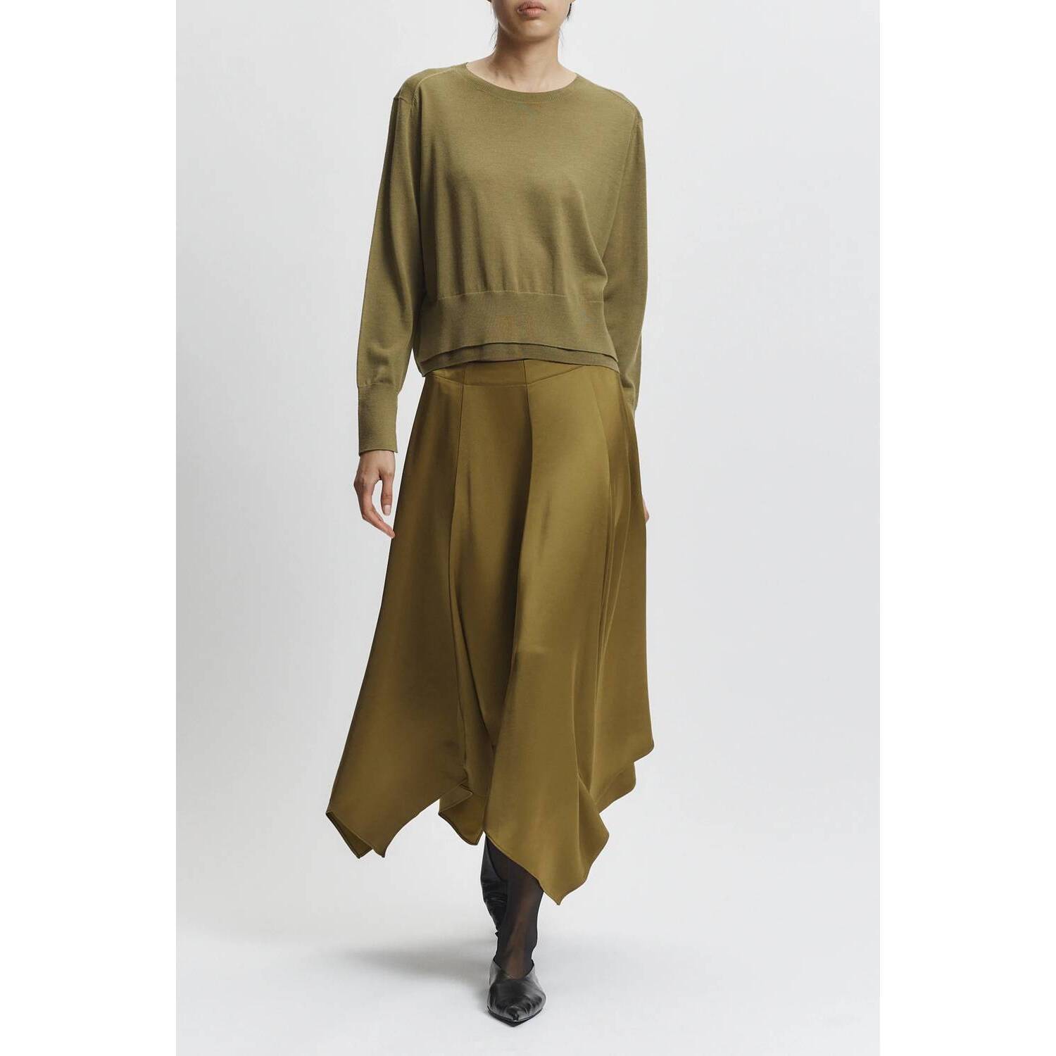 New Saint Art Landon Panel Skirt In Moss